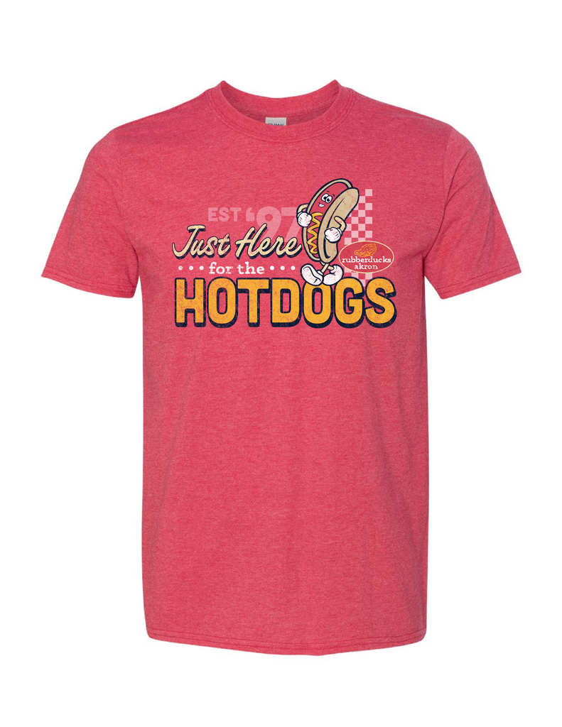 Here for the Hot Dogs Tee – Akron RubberDucks